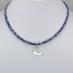 Pendentif Chat coeur sur collier Liberty 
