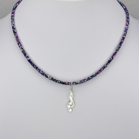 Clef de sol sur collier Liberty 