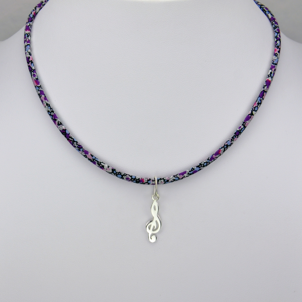 Clef de sol sur collier Liberty 