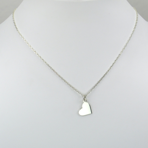 Coeur sur chaîne argent 