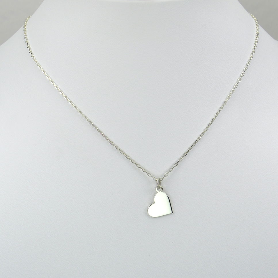 Coeur sur chaîne argent 