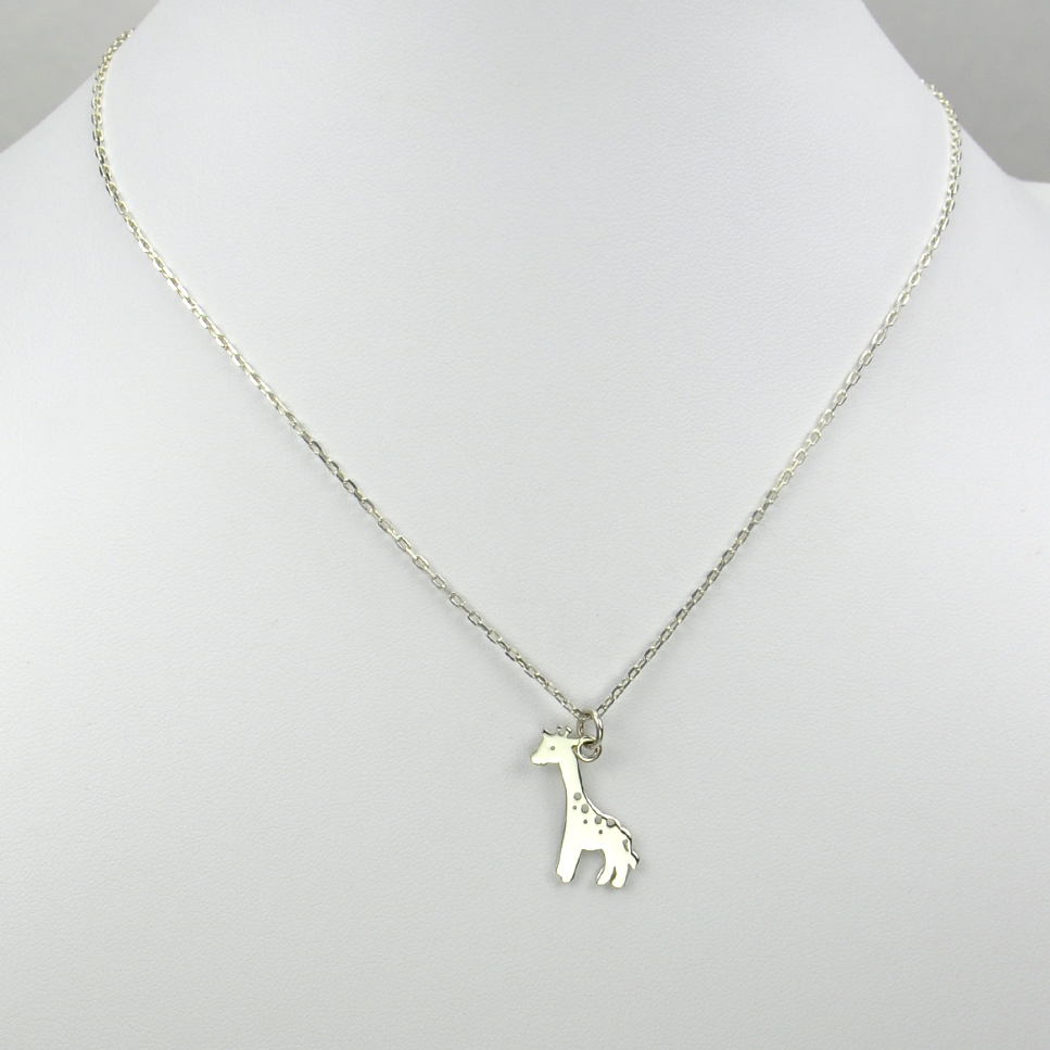 Girafe sur chaîne argent 