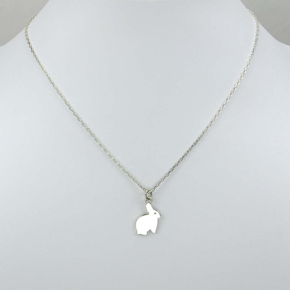 Lapin sur chaîne argent 