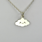 Nuage souriant sur chaîne argent 