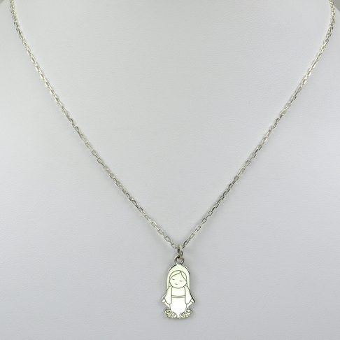 Vierge Marie sur chaîne argent 
