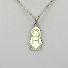 Vierge Marie sur chaîne argent 