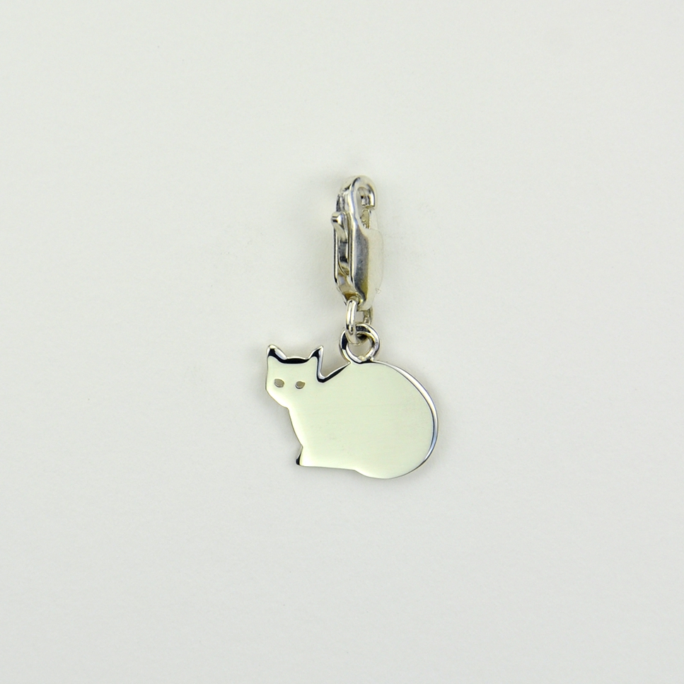 Charms Chat sur mousqueton 