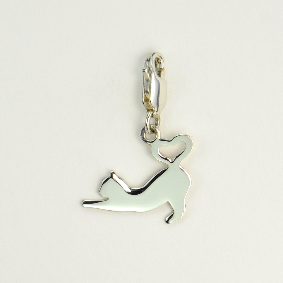 Charms Chat coeur sur mousqueton 