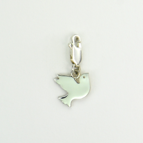 Charms Colombe sur mousqueton 
