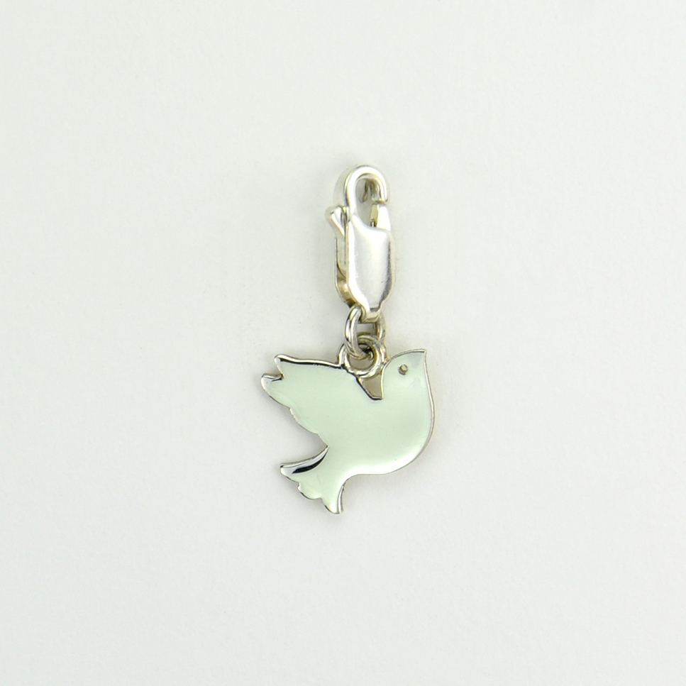 Charms Colombe sur mousqueton 