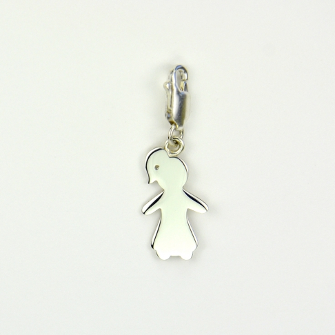 Charms Fille sur mousqueton 