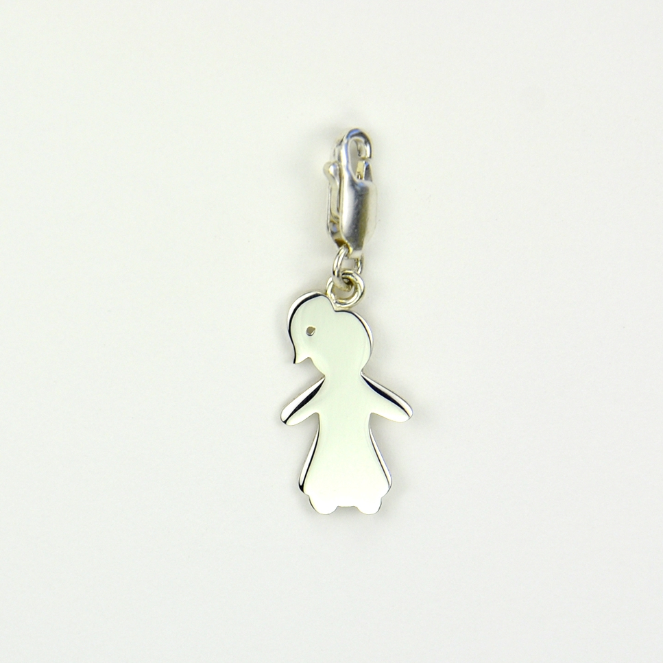 Charms Fille sur mousqueton 