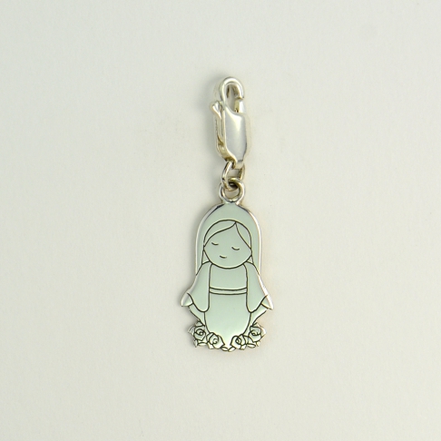 Charms Vierge Marie sur mousqueton 