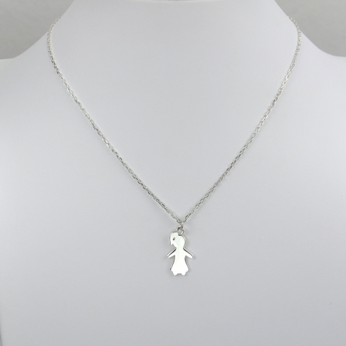 Charms Fille sur chaîne argent 