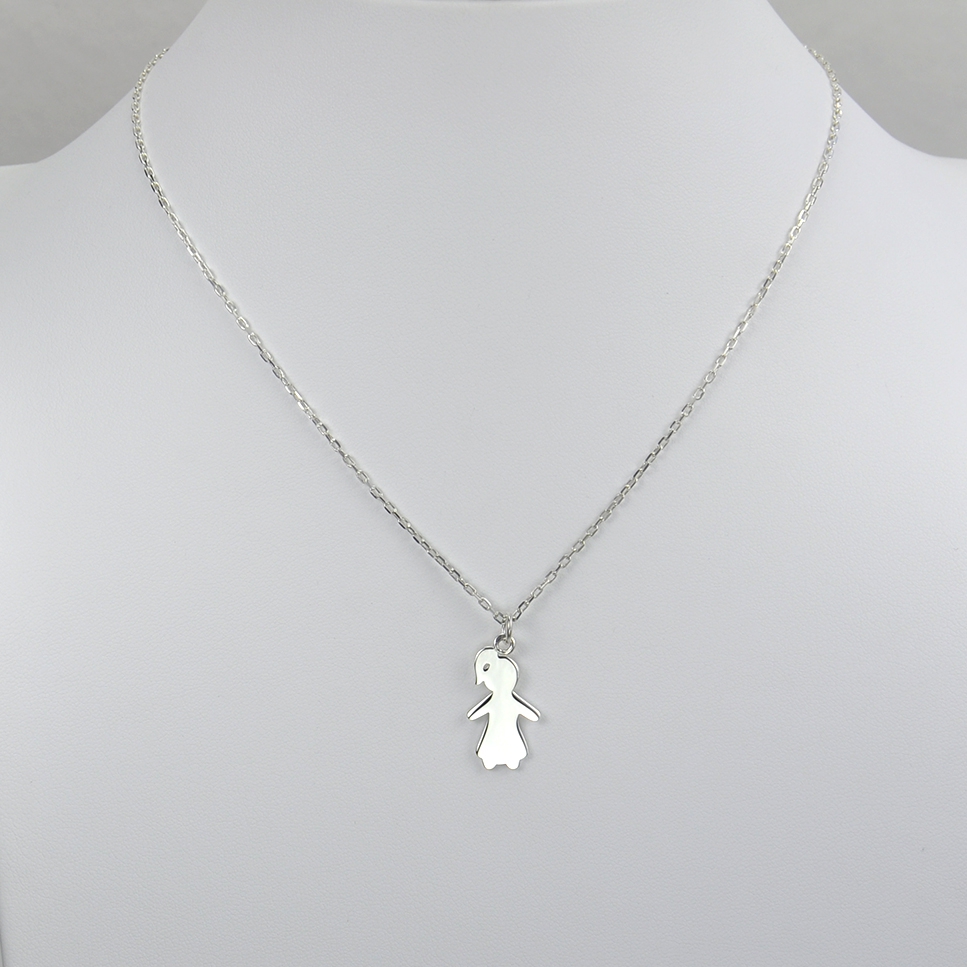 Charms Fille sur chaîne argent 