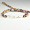 Bracelet message "Au petit bonheur"