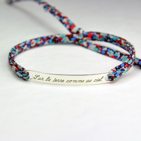 Bracelet message "Sur la terre comme au ciel"