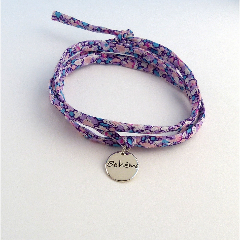 Pastille "Bohème" sur cordon Liberty