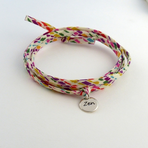 Pastille "Zen" sur cordon Liberty