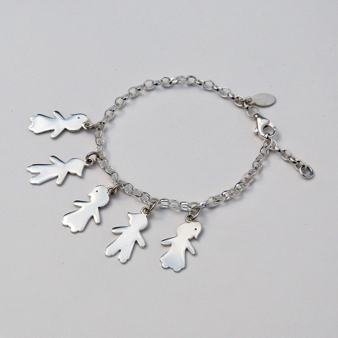 Bambins sur bracelet mailles argent à partir de 45€