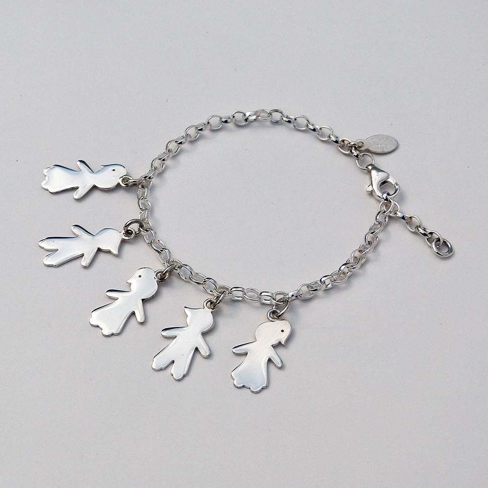 Bambins sur bracelet mailles argent à partir de 45€