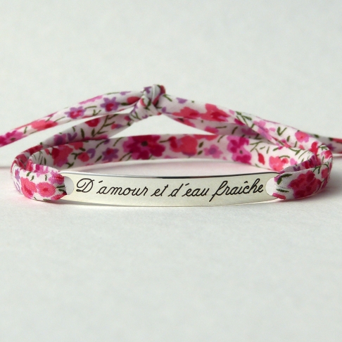 Bracelet message "D'amour et d'eau fraîche"