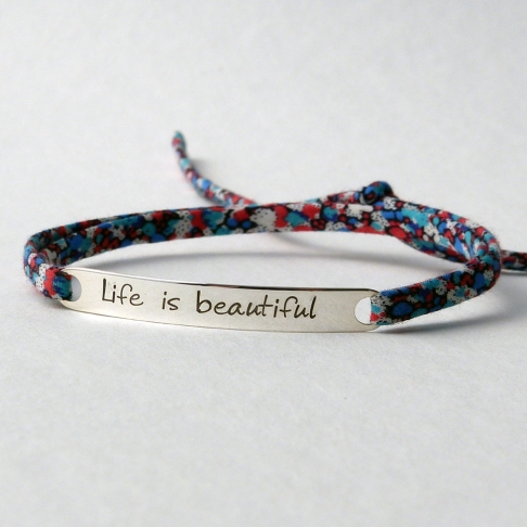 Bracelet message "Life is beautiful"