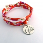 Pastille "Fleur de gaieté" sur cordon Liberty