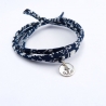 Pastille Ancre sur cordon Liberty