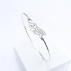 Chouette sur bracelet jonc fin 