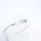 Colombes sur bracelet jonc fin 