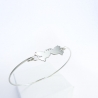 Colombes sur bracelet jonc fin 
