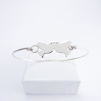 Colombes sur bracelet jonc fin 