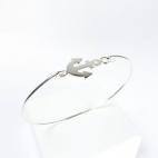 Ancre sur bracelet jonc fin 