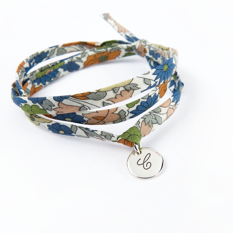 Pastille Initiale sur cordon Liberty