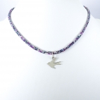 Pendentif Hirondelle sur collier Liberty 