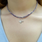 Pendentif Hirondelle sur collier Liberty 