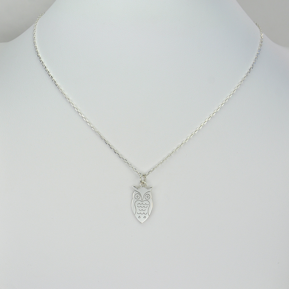 Hibou sur chaîne argent 