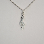 Clef de sol sur chaîne argent 