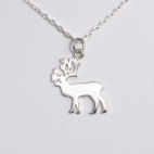Cerf sur chaîne argent 