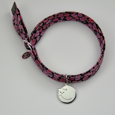 Chat rond sur bracelet Liberty 
